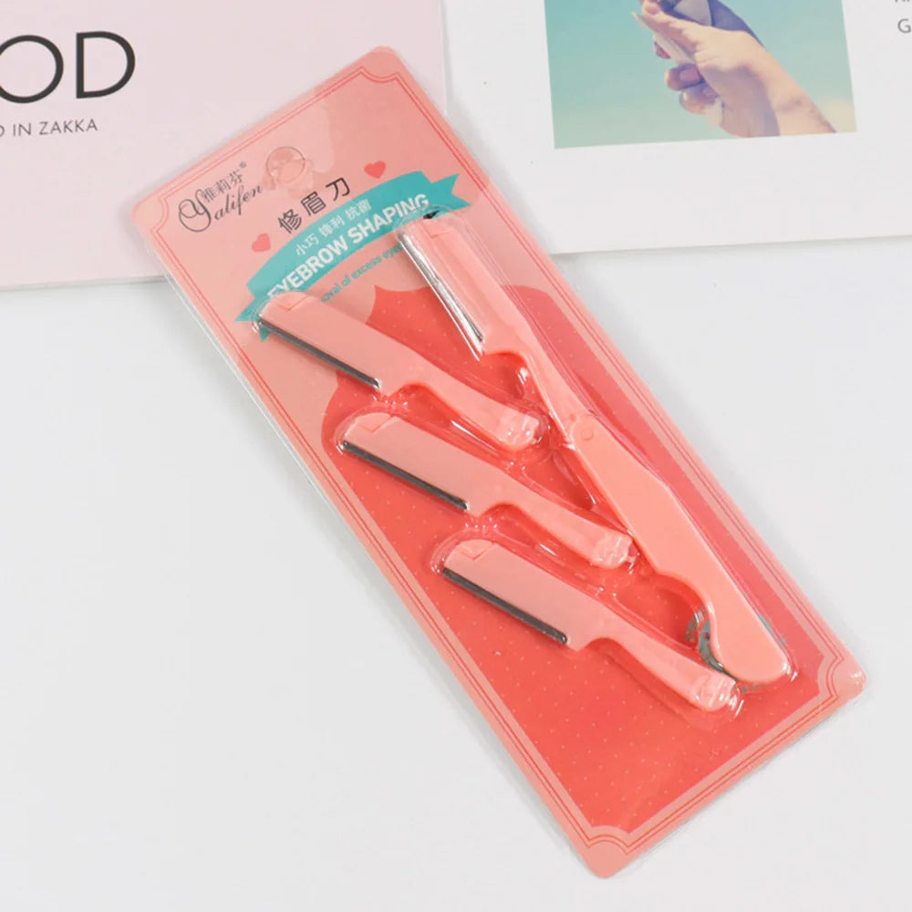 4pcs/Set Eyebrow Trimmer Eye Brow Razor Face Body Hair Removal Shaver Eyebrow Blades Scissors Women Profiler Beauty Makeup Tools