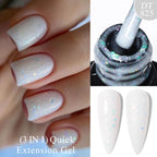 MEET ACROSS 7ml Dark Color Glitter Top Coat Gel For Nails Brocade Powder 2 In 1 Chameleon Nail Art Gel Varnish Manicure