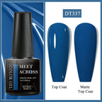 MEET ACROSS 7ml Dark Color Glitter Top Coat Gel For Nails Brocade Powder 2 In 1 Chameleon Nail Art Gel Varnish Manicure