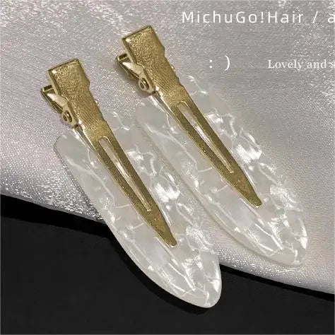 2/4Pcs Acetic No Bend Seamless Hair Clips Side Bangs Barrette Makeup Washing Face Accessories Women Girls Styling Hairpin Coffee