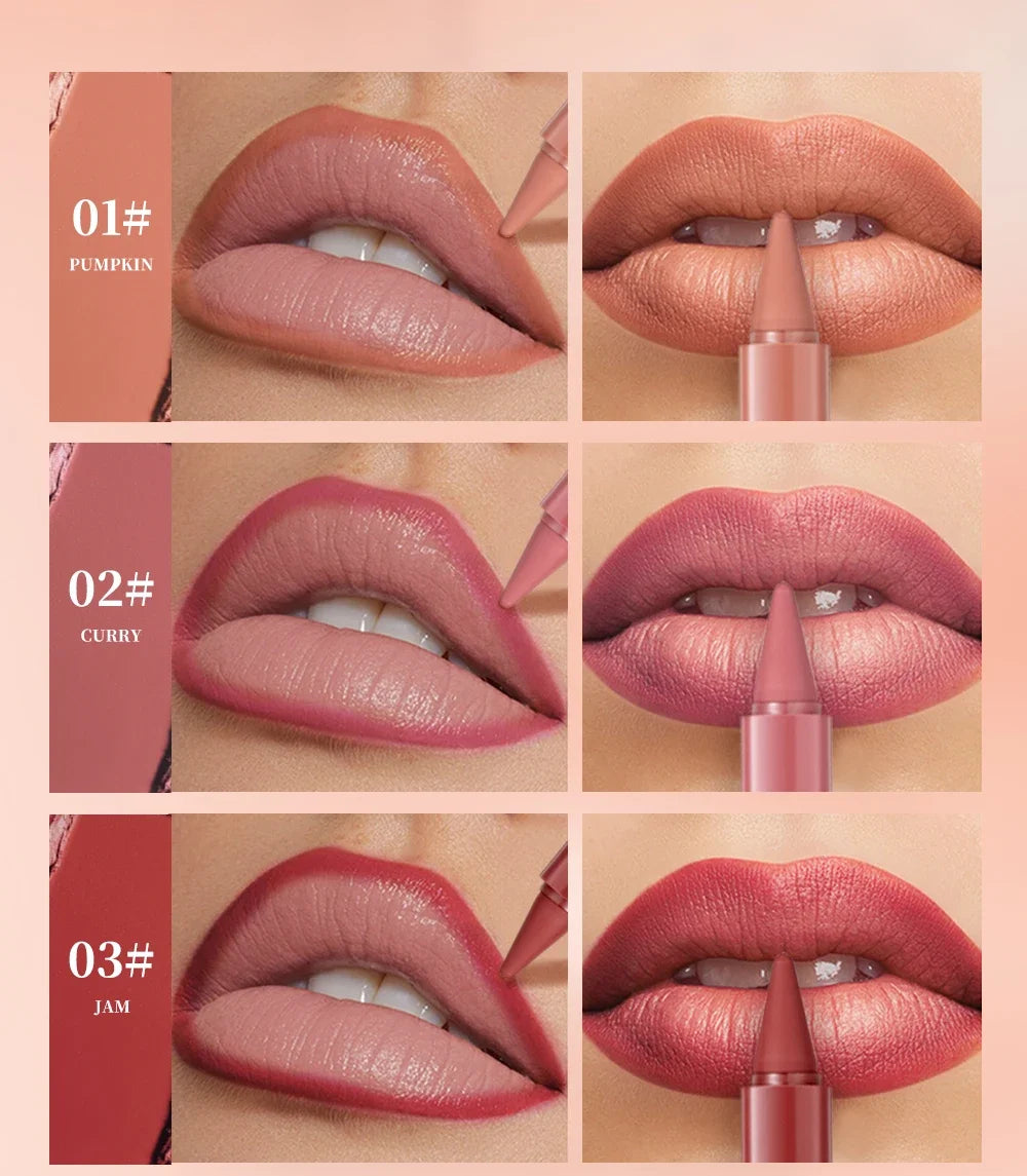 Lipstick Contouring Pencil Lip Liner 6 Color Velvet Matte Waterproof Long Lasting Smudge Proof Lip Stick Lips Makeup Cosmetic