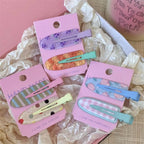 Geometry Traceless Hairpin Cute Cherry Bangs Clip Fruit Hairpin Duckbill Clip Korean Style Makeup Hair Clip Kids