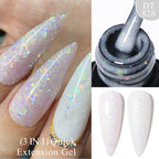 MEET ACROSS 7ml Dark Color Glitter Top Coat Gel For Nails Brocade Powder 2 In 1 Chameleon Nail Art Gel Varnish Manicure