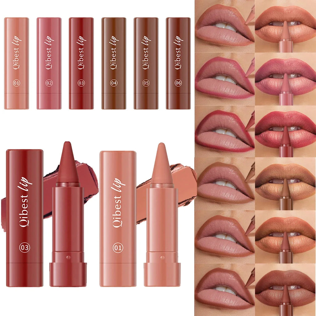 Lipstick Contouring Pencil Lip Liner 6 Color Velvet Matte Waterproof Long Lasting Smudge Proof Lip Stick Lips Makeup Cosmetic