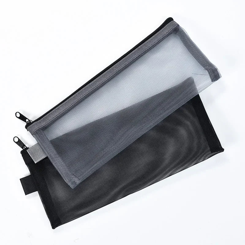 Makeup Brush Travel Case Cosmetic Toiletry Bag Organizer for Men Women Beauty Tools Zipper Mesh Pouch Wash Storage Pencil Case