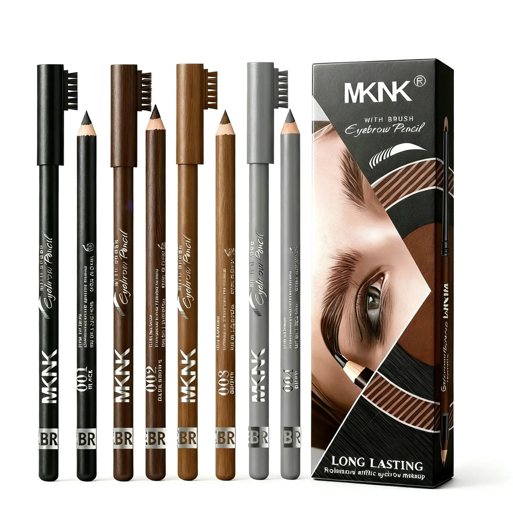 2 In 1 Eyebrow Pencil With Brush Sweat Proof Eyeliner Makeup Pen Professional Defining & Filling Tool Easy Application Cosmetics