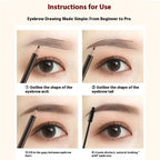 2 In 1 Eyebrow Pencil With Brush Sweat Proof Eyeliner Makeup Pen Professional Defining & Filling Tool Easy Application Cosmetics