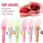 6 Colors Random Hair Moisturizing Fruit Scent Lip Gloss Long-Lasting Waterproof Liquid Lipstick Makeup Valentine's Day gift