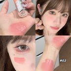 QIBEST New Velvet Matte Liquid Blusher Sponge Head Rendering Moisturizing Long-lasting Beauty Natural Cheek Face Blush Makeup