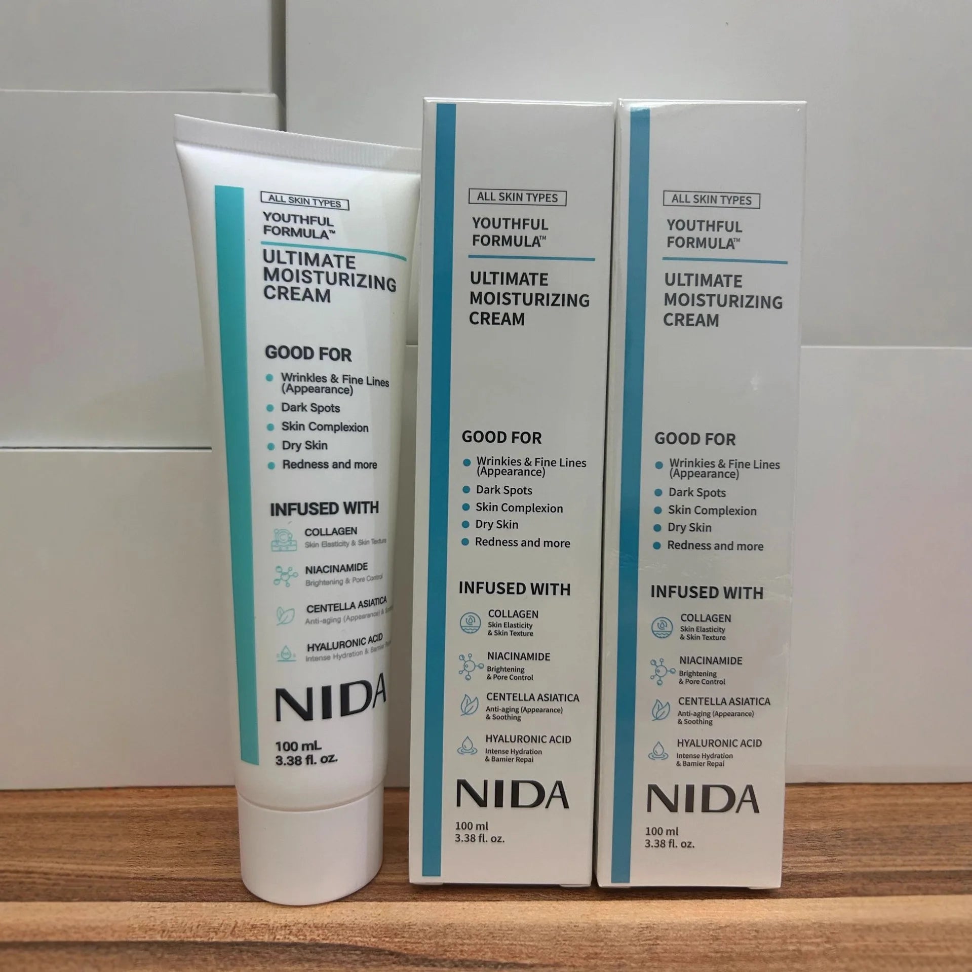 Moisturizing Cream Centella Asiatica, Niacinamide, Hyaluronic Acid, Collagen For Wrinkles, Fine Lines, Dark Spots, Dry Skin