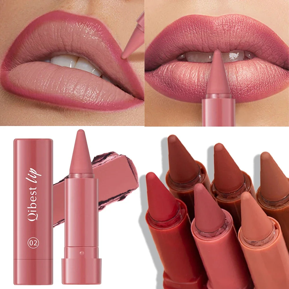 Lipstick Contouring Pencil Lip Liner 6 Color Velvet Matte Waterproof Long Lasting Smudge Proof Lip Stick Lips Makeup Cosmetic