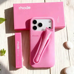RHODE Lip Gloss Phone Case Silicone Protective Cases Makeup Lipstick Holder Set for IPhone 14 15 16 17 Pro Max Air 13 12 11 Plus
