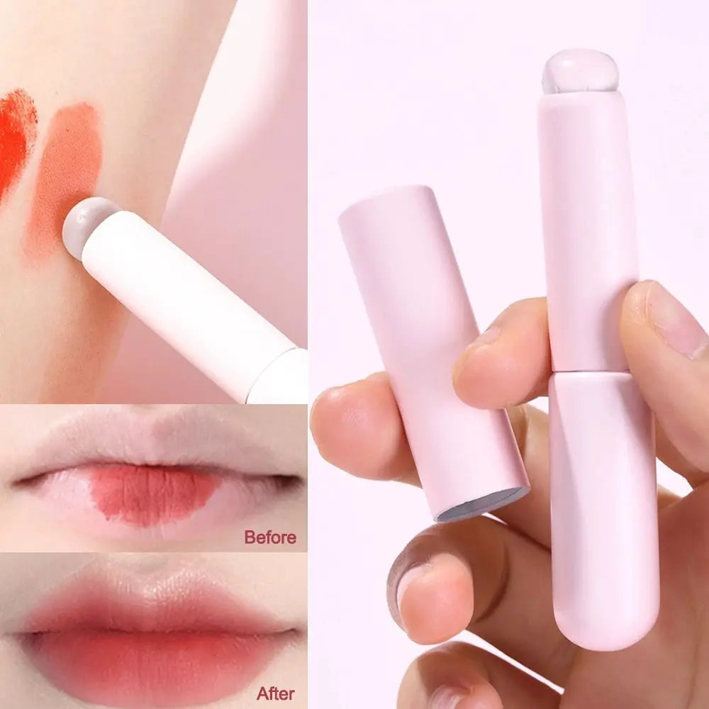 Silicone Angled Round Head Lip Brushes Lipstick Brush Applicator Reusable Multi Functional Lip Brushes Lip Gloss Makeup Brushes