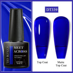 MEET ACROSS 7ml Dark Color Glitter Top Coat Gel For Nails Brocade Powder 2 In 1 Chameleon Nail Art Gel Varnish Manicure