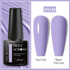 MEET ACROSS 7ml Dark Color Glitter Top Coat Gel For Nails Brocade Powder 2 In 1 Chameleon Nail Art Gel Varnish Manicure