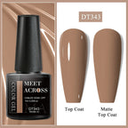MEET ACROSS 7ml Dark Color Glitter Top Coat Gel For Nails Brocade Powder 2 In 1 Chameleon Nail Art Gel Varnish Manicure