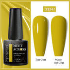 MEET ACROSS 7ml Dark Color Glitter Top Coat Gel For Nails Brocade Powder 2 In 1 Chameleon Nail Art Gel Varnish Manicure