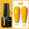 MEET ACROSS 7ml Dark Color Glitter Top Coat Gel For Nails Brocade Powder 2 In 1 Chameleon Nail Art Gel Varnish Manicure