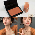 Low Saturation Silky Bean Paste Red Rouge Powder Single Color Natural Matte Cheek Blush Makeup Face Contouring Cheek Tint