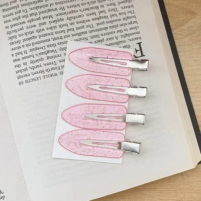2/4Pcs Acetic No Bend Seamless Hair Clips Side Bangs Barrette Makeup Washing Face Accessories Women Girls Styling Hairpin Coffee
