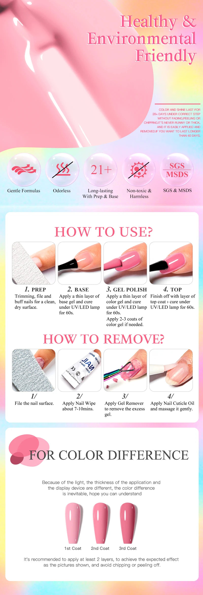 MEET ACROSS 7ml Dark Color Glitter Top Coat Gel For Nails Brocade Powder 2 In 1 Chameleon Nail Art Gel Varnish Manicure