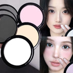 Transparent White Pressed Powder Oil Control Silky Soft Focus Foundation Palette Concealer Brighten Modifying Dullness Makeup
