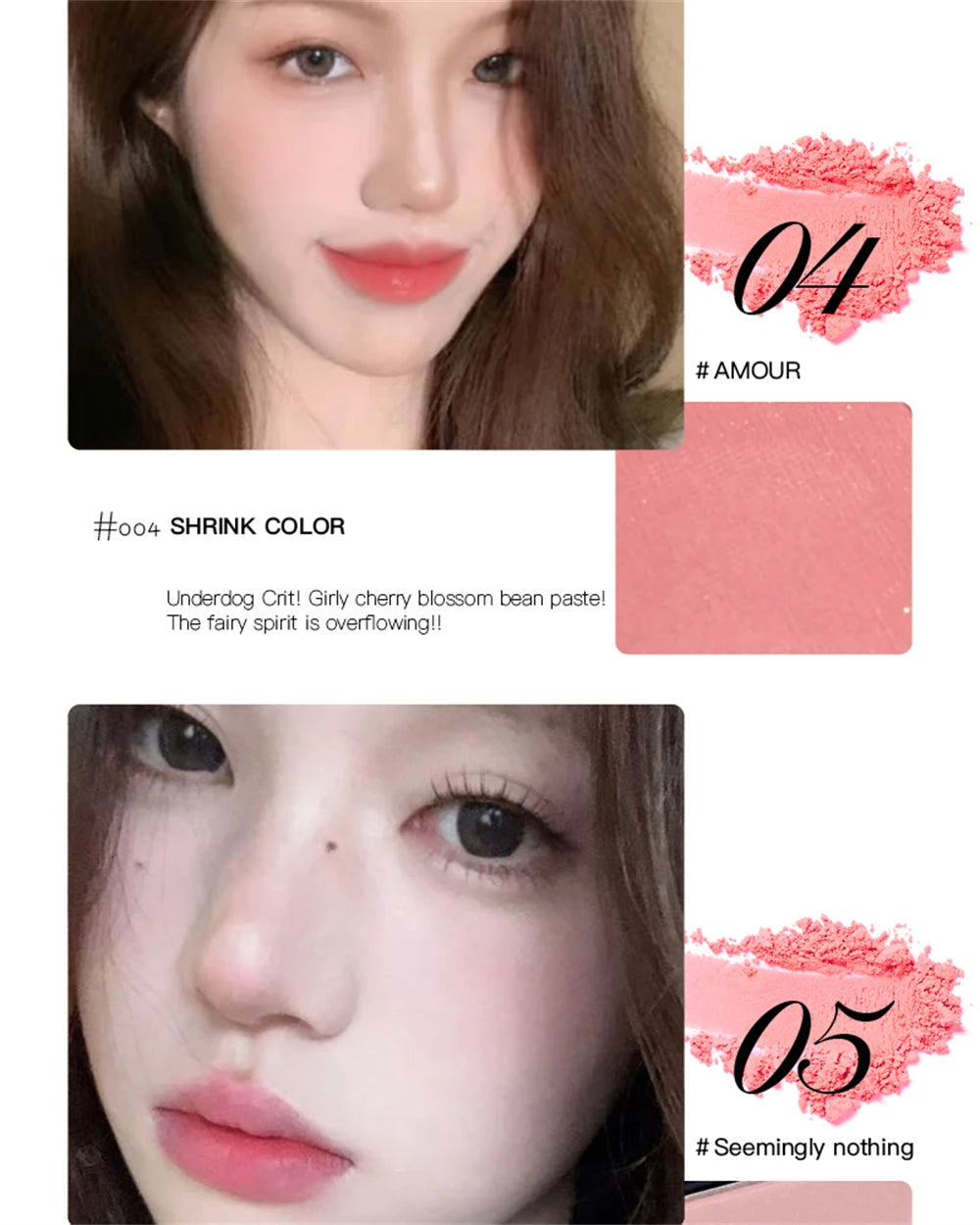 Low Saturation Silky Bean Paste Red Rouge Powder Single Color Natural Matte Cheek Blush Makeup Face Contouring Cheek Tint