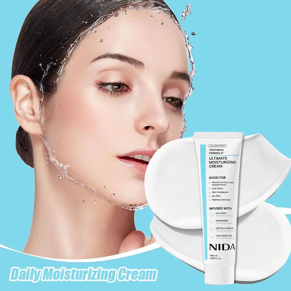 Moisturizing Cream Centella Asiatica, Niacinamide, Hyaluronic Acid, Collagen For Wrinkles, Fine Lines, Dark Spots, Dry Skin