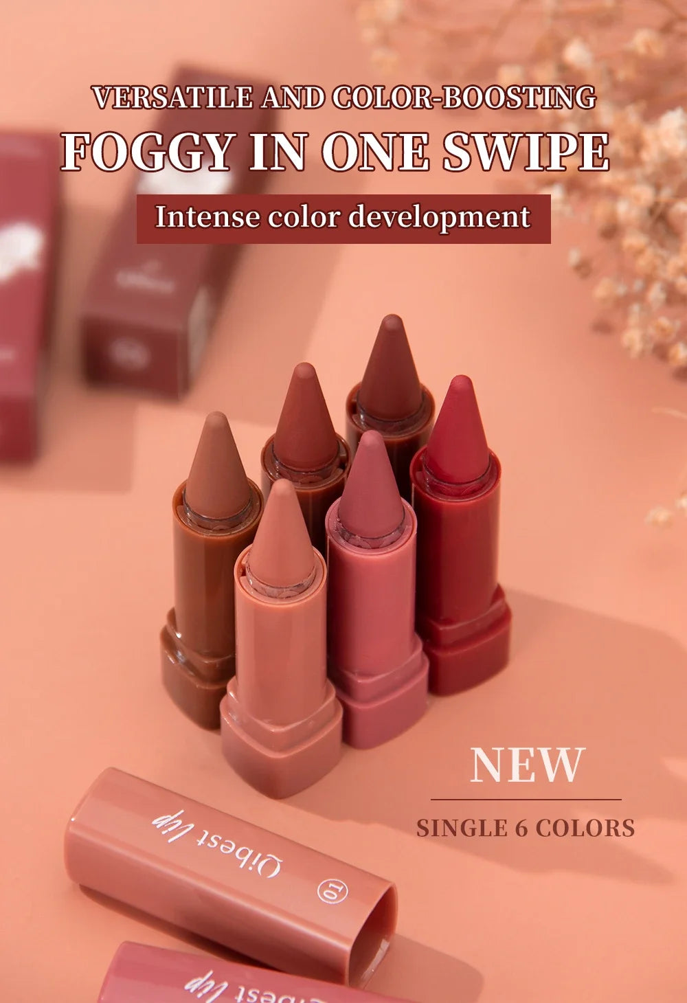Lipstick Contouring Pencil Lip Liner 6 Color Velvet Matte Waterproof Long Lasting Smudge Proof Lip Stick Lips Makeup Cosmetic