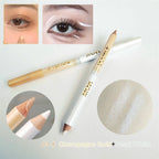 Wooden Dual-use Black Eyeliner Eyebrow Highgloss Pencil 3 In 1 Lasting Non Smudg White Silkworm Brighten Eye Shadow Stick Makeup