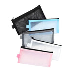 Makeup Brush Travel Case Cosmetic Toiletry Bag Organizer for Men Women Beauty Tools Zipper Mesh Pouch Wash Storage Pencil Case