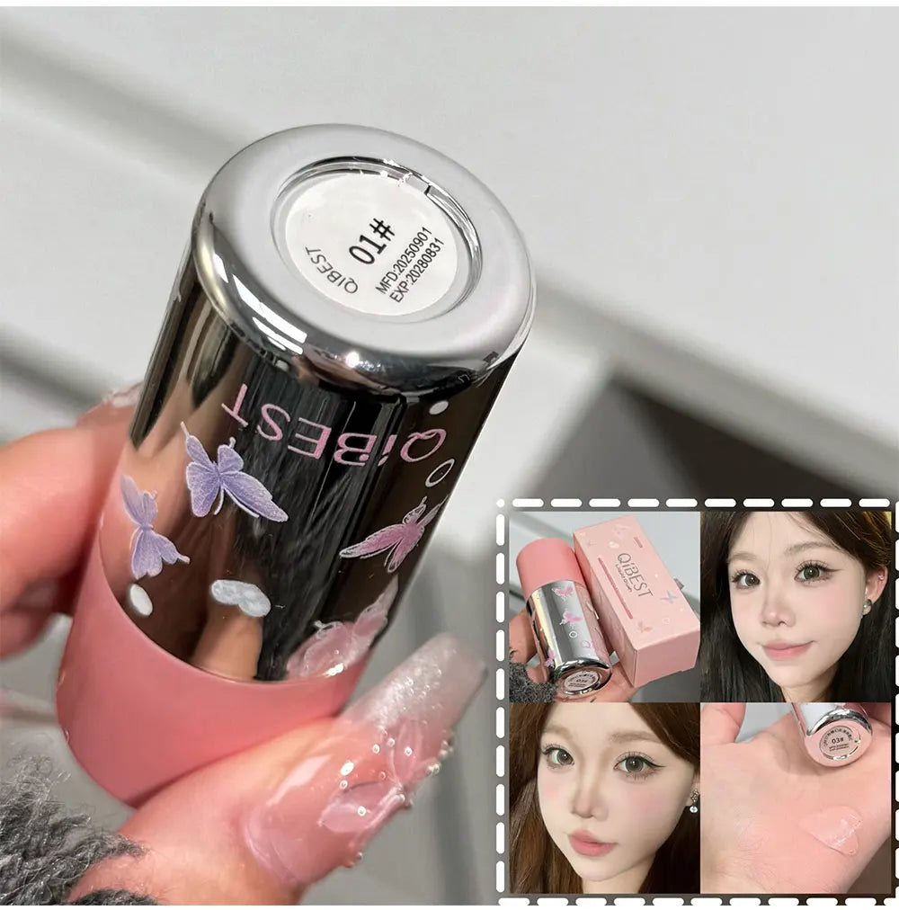 QIBEST New Velvet Matte Liquid Blusher Sponge Head Rendering Moisturizing Long-lasting Beauty Natural Cheek Face Blush Makeup