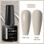 MEET ACROSS 7ml Dark Color Glitter Top Coat Gel For Nails Brocade Powder 2 In 1 Chameleon Nail Art Gel Varnish Manicure