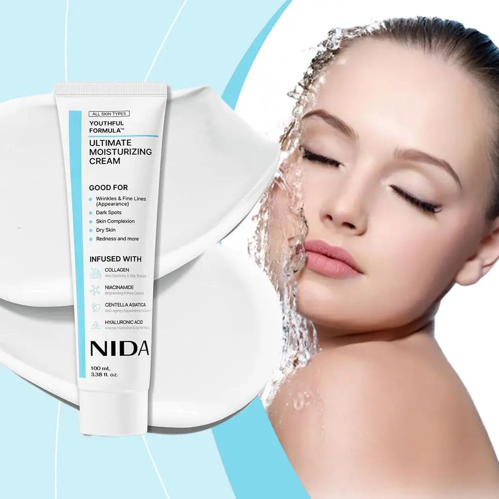 Moisturizing Cream Centella Asiatica, Niacinamide, Hyaluronic Acid, Collagen For Wrinkles, Fine Lines, Dark Spots, Dry Skin