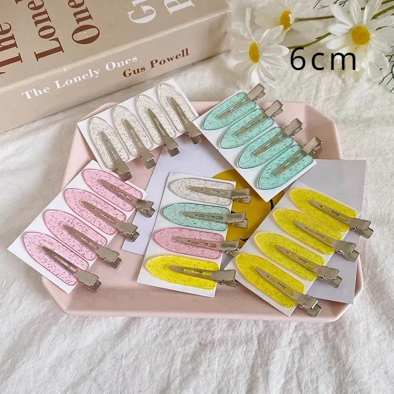 2/4Pcs Acetic No Bend Seamless Hair Clips Side Bangs Barrette Makeup Washing Face Accessories Women Girls Styling Hairpin Coffee