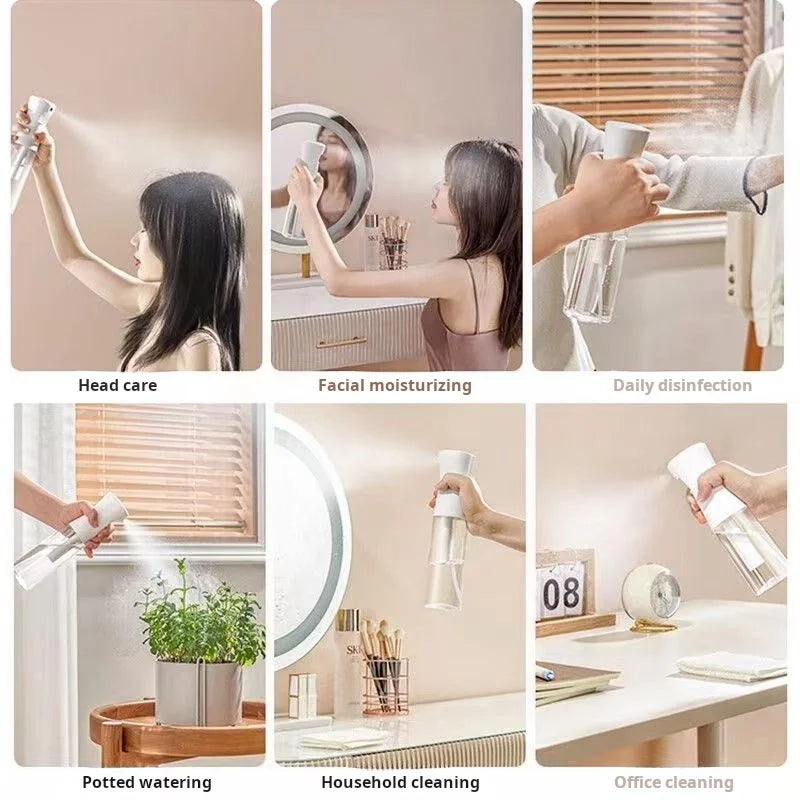 200ml High Pressure Continuous Spray Bottle Hair Care Makeup Water Replenishing Spray Separate Bottle Press Mist Spray Bottle