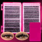 DIY Cluster Lash Large Capacity Mixed Lengths Curl Dense Eyelash Extension 3D Wispy Lash Suitable for Party and Stage Makeup