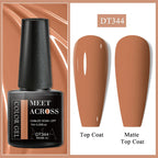 MEET ACROSS 7ml Dark Color Glitter Top Coat Gel For Nails Brocade Powder 2 In 1 Chameleon Nail Art Gel Varnish Manicure