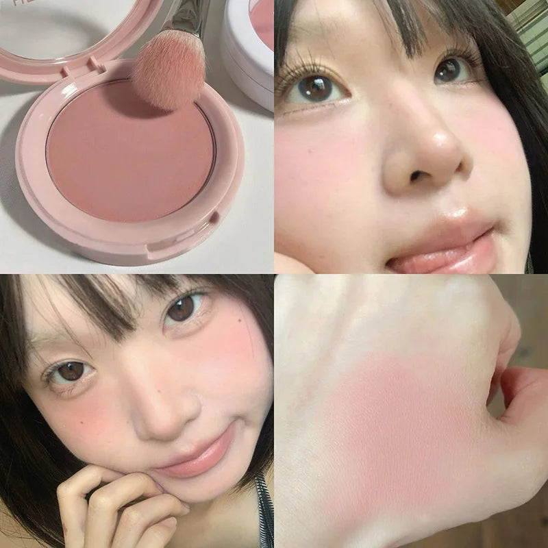 Apricot Pink Cheek Contour Tint Creamy Matte Blusher Cosmetics Vitality Girl Nude Makeup Natural Smudge Soft Focus Blush Makeup