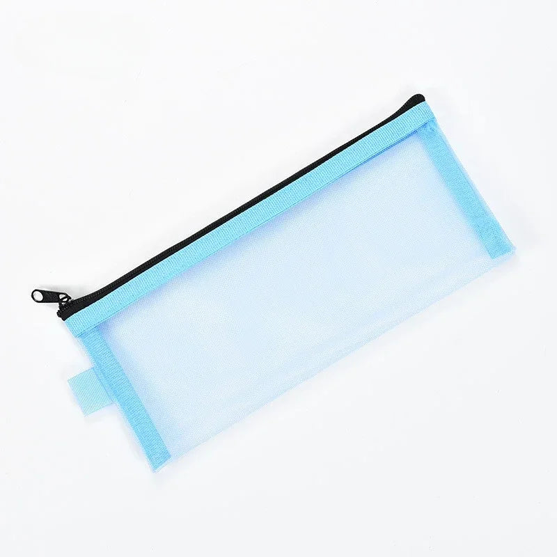 Makeup Brush Travel Case Cosmetic Toiletry Bag Organizer for Men Women Beauty Tools Zipper Mesh Pouch Wash Storage Pencil Case