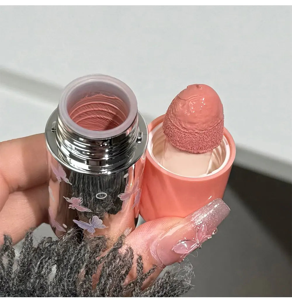 QIBEST New Velvet Matte Liquid Blusher Sponge Head Rendering Moisturizing Long-lasting Beauty Natural Cheek Face Blush Makeup