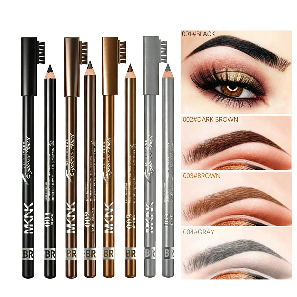 2 In 1 Eyebrow Pencil With Brush Sweat Proof Eyeliner Makeup Pen Professional Defining & Filling Tool Easy Application Cosmetics