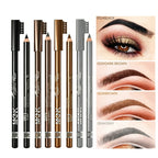 2 In 1 Eyebrow Pencil With Brush Sweat Proof Eyeliner Makeup Pen Professional Defining & Filling Tool Easy Application Cosmetics