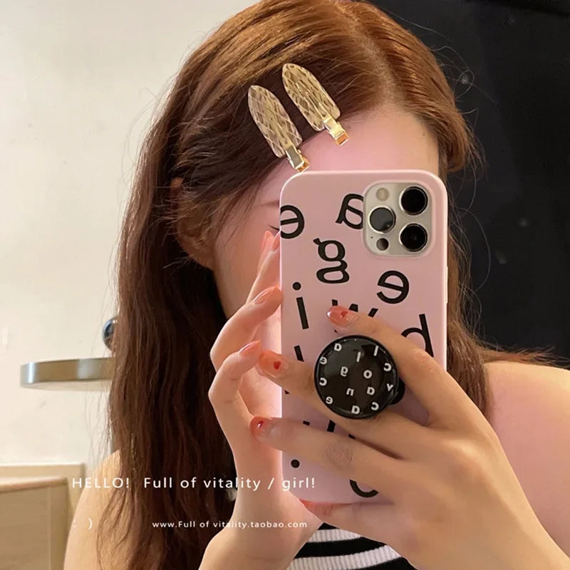 2/4Pcs Acetic No Bend Seamless Hair Clips Side Bangs Barrette Makeup Washing Face Accessories Women Girls Styling Hairpin Coffee