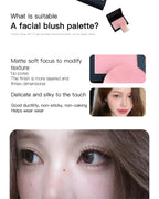Low Saturation Silky Bean Paste Red Rouge Powder Single Color Natural Matte Cheek Blush Makeup Face Contouring Cheek Tint