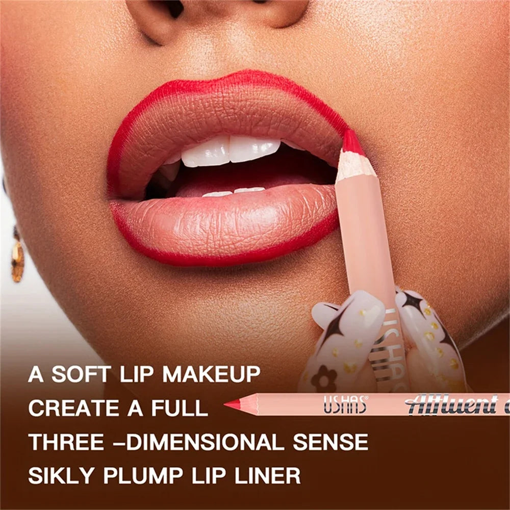 USHAS Matte Lip Liner Pencil Nude Lasting Smooth Application for Perfect Outline & Filling High Pigment Lipstick Contour Makeup
