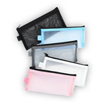 Makeup Brush Travel Case Cosmetic Toiletry Bag Organizer for Men Women Beauty Tools Zipper Mesh Pouch Wash Storage Pencil Case