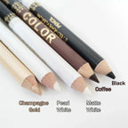 Wooden Dual-use Black Eyeliner Eyebrow Highgloss Pencil 3 In 1 Lasting Non Smudg White Silkworm Brighten Eye Shadow Stick Makeup