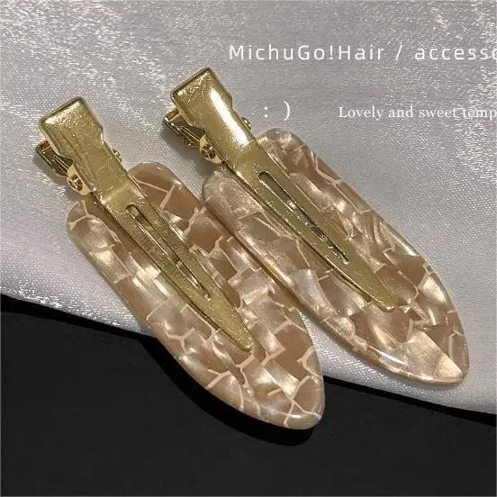 2/4Pcs Acetic No Bend Seamless Hair Clips Side Bangs Barrette Makeup Washing Face Accessories Women Girls Styling Hairpin Coffee