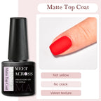 MEET ACROSS 7ml Dark Color Glitter Top Coat Gel For Nails Brocade Powder 2 In 1 Chameleon Nail Art Gel Varnish Manicure